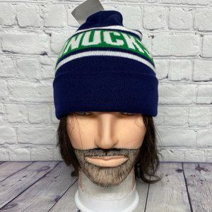 Vancouver Canucks Beanie Youth Size Hat Cap Knit Toque Winter Blue Green White